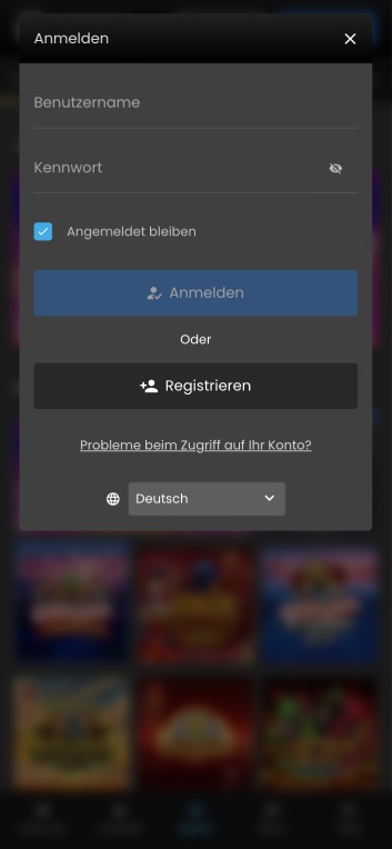 Luxus-Casino-Anmeldeseite