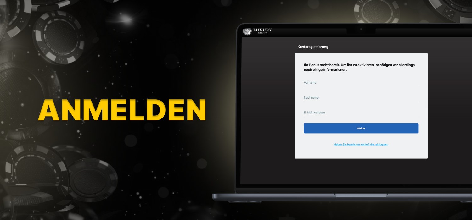 Registrierung auf der Casino-Plattform